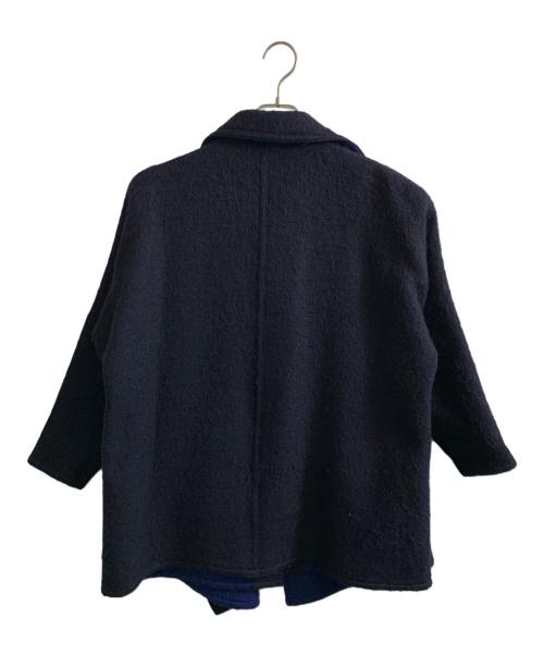 ISSEY MIYAKE（イッセイミヤケ）ISSEY MIYAKE (イッセイミヤケ) ISSEY MIYAKE ウールコート ネイビー×ブルー サイズ:9号の古着・服飾アイテム