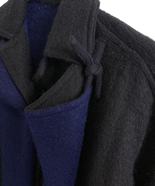 ISSEY MIYAKE（イッセイミヤケ）ISSEY MIYAKE (イッセイミヤケ) ISSEY MIYAKE ウールコート ネイビー×ブルー サイズ:9号の古着・服飾アイテム
