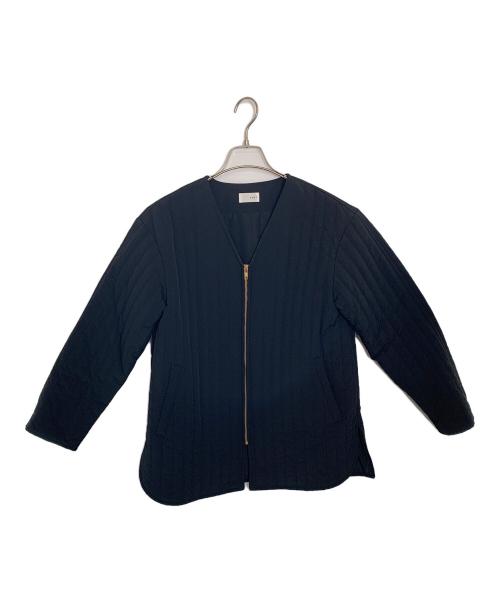 YORT（ヨート）YORT (ヨート) ノーカラーキルティングジャケット ブラック サイズ:9号の古着・服飾アイテム