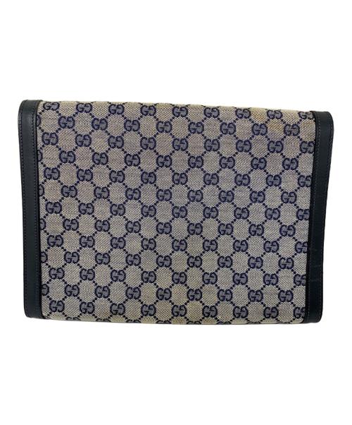 GUCCI（グッチ）GUCCI (グッチ) GUCCI OLD GUCCI クラッチバッグ グレー×ブラックの古着・服飾アイテム