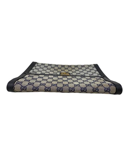 GUCCI（グッチ）GUCCI (グッチ) GUCCI OLD GUCCI クラッチバッグ グレー×ブラックの古着・服飾アイテム