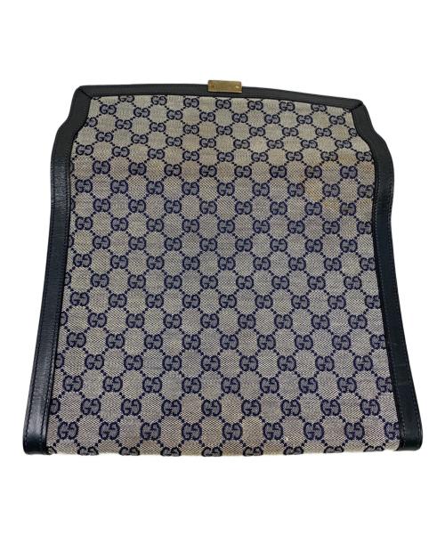GUCCI（グッチ）GUCCI (グッチ) GUCCI OLD GUCCI クラッチバッグ グレー×ブラックの古着・服飾アイテム
