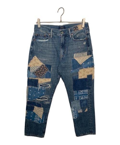 POLO RALPH LAUREN（ポロ・ラルフローレン）POLO RALPH LAUREN (ポロ・ラルフローレン) POLO RALPH LAUREN パッチワークデニムパンツ インディゴ サイズ:27の古着・服飾アイテム