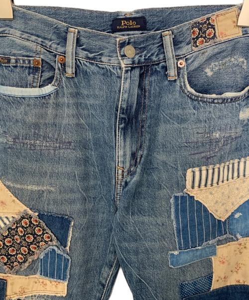 POLO RALPH LAUREN（ポロ・ラルフローレン）POLO RALPH LAUREN (ポロ・ラルフローレン) POLO RALPH LAUREN パッチワークデニムパンツ インディゴ サイズ:27の古着・服飾アイテム
