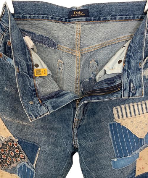 POLO RALPH LAUREN（ポロ・ラルフローレン）POLO RALPH LAUREN (ポロ・ラルフローレン) POLO RALPH LAUREN パッチワークデニムパンツ インディゴ サイズ:27の古着・服飾アイテム