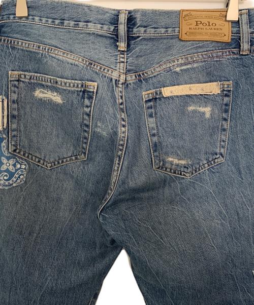 POLO RALPH LAUREN（ポロ・ラルフローレン）POLO RALPH LAUREN (ポロ・ラルフローレン) POLO RALPH LAUREN パッチワークデニムパンツ インディゴ サイズ:27の古着・服飾アイテム