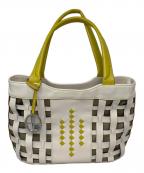 ESTINEエスティーヌ）の古着「ESTINE トートバッグ」｜ホワイト×イエロー