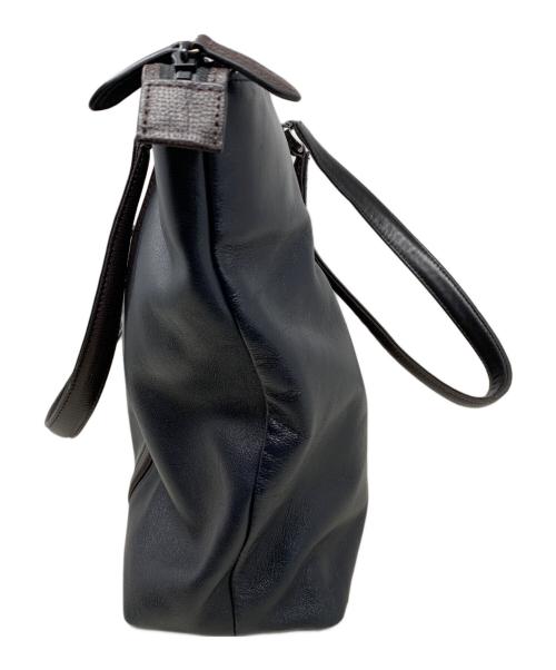 TAKEO KIKUCHI（タケオキクチ）TAKEO KIKUCHI (タケオキクチ) TAKEO KIKUCHI レザートートバッグ ブラックの古着・服飾アイテム