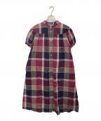 BLUE LABEL CRESTBRIDGEブルーレーベルクレストブリッジ）の古着「BLUE LABEL CRESTBRIDGE 半袖ワンピース」｜レッド