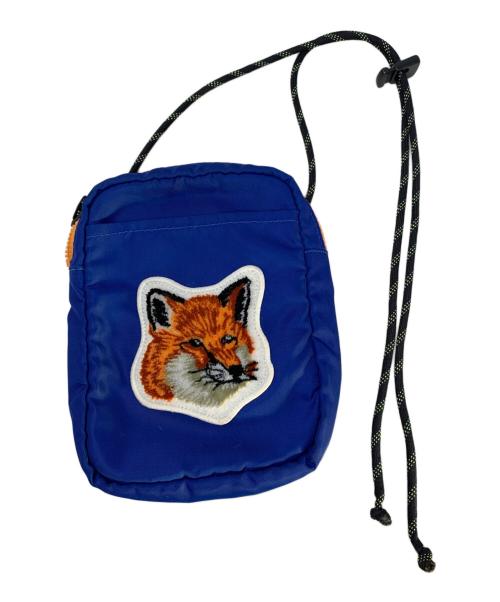 maison kitsune（メゾンキツネ）MAISON KITSUNE (メゾンキツネ) MAISON KITSUNE ショルダーポーチ ブルーの古着・服飾アイテム