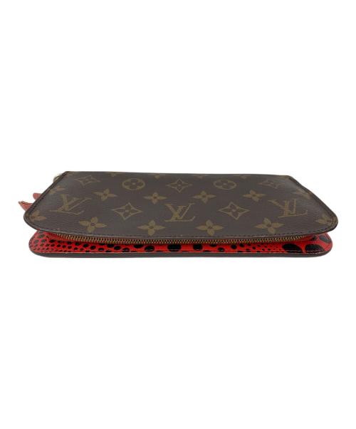 LOUIS VUITTON（ルイ ヴィトン）LOUIS VUITTON (ルイ ヴィトン) 草間彌生 (クサマヤヨイ) LOUIS VUITTON 草間彌生 モノグラム アンソリット 長財布 ブラウン×レッドの古着・服飾アイテム