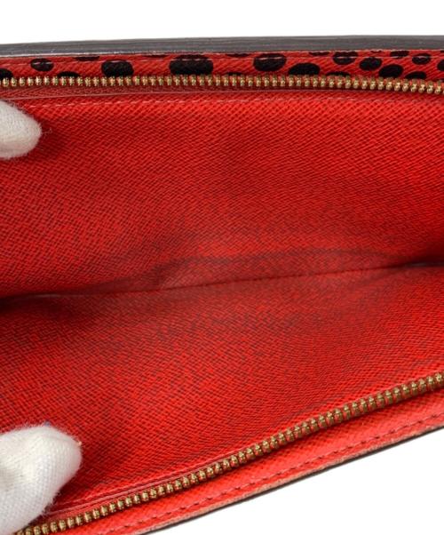 LOUIS VUITTON（ルイ ヴィトン）LOUIS VUITTON (ルイ ヴィトン) 草間彌生 (クサマヤヨイ) LOUIS VUITTON 草間彌生 モノグラム アンソリット 長財布 ブラウン×レッドの古着・服飾アイテム