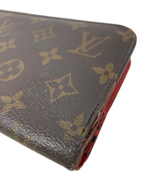 LOUIS VUITTON（ルイ ヴィトン）LOUIS VUITTON (ルイ ヴィトン) 草間彌生 (クサマヤヨイ) LOUIS VUITTON 草間彌生 モノグラム アンソリット 長財布 ブラウン×レッドの古着・服飾アイテム