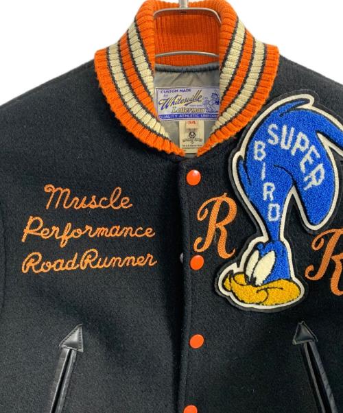 whitesville（ホワイツビル）WHITESVILLE (ホワイツビル) LOONEY TUNES (ルーニーチューンズ) WHITESVILLE LOONEY TUNES スタジャン ブラック サイズ:34の古着・服飾アイテム