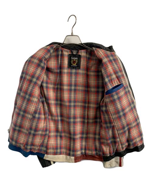 Schott（ショット）Schott (ショット) Schott レザーライダースジャケット ブラック×ホワイト×ブルー サイズ:Sの古着・服飾アイテム