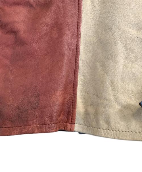 Schott（ショット）Schott (ショット) Schott レザーライダースジャケット ブラック×ホワイト×ブルー サイズ:Sの古着・服飾アイテム