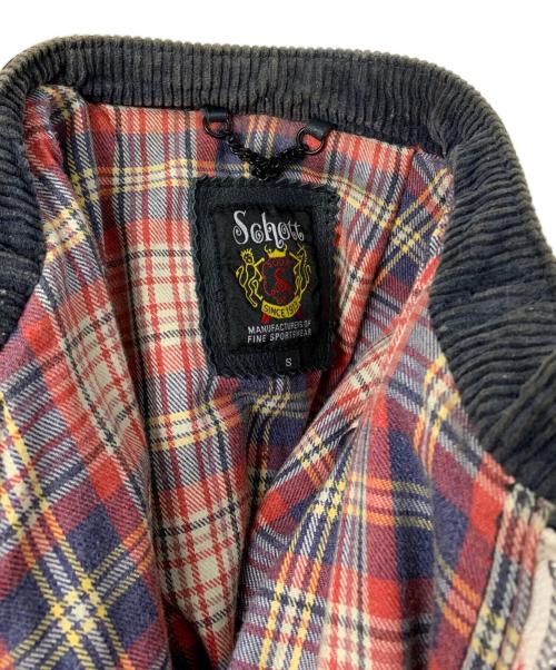 Schott（ショット）Schott (ショット) Schott レザーライダースジャケット ブラック×ホワイト×ブルー サイズ:Sの古着・服飾アイテム