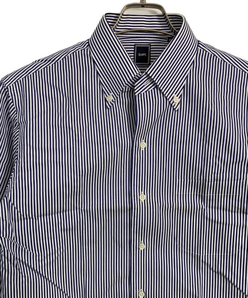 SHIPS DRESS（シップスドレス）SHIPS DRESS (シップスドレス) SHIPS DRESS ロンドンストライプイタリアンボタンダウンシャツ 長袖シャツ ネイビー×ホワイト サイズ:Mの古着・服飾アイテム