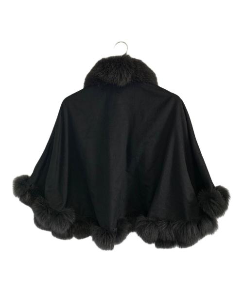 SAGA FURS（サガファーズ）SAGA FURS (サガファーズ) SAGA FURS フォックスファーカシミヤポンチョ ブラック サイズ:M～Lの古着・服飾アイテム