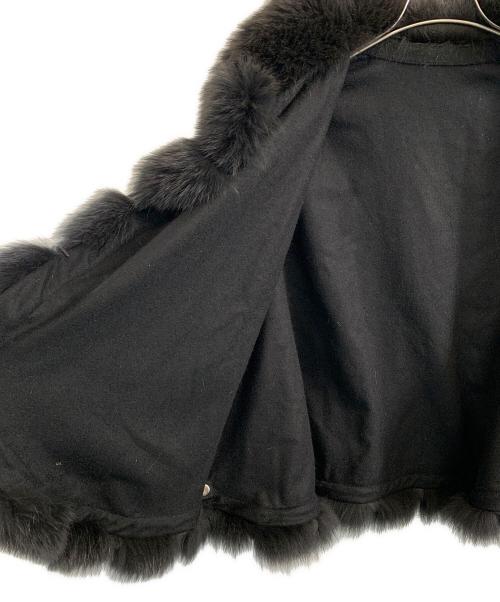 SAGA FURS（サガファーズ）SAGA FURS (サガファーズ) SAGA FURS フォックスファーカシミヤポンチョ ブラック サイズ:M～Lの古着・服飾アイテム