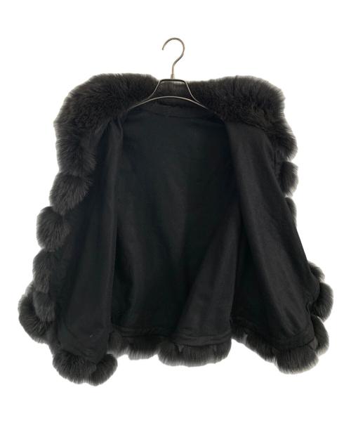 SAGA FURS（サガファーズ）SAGA FURS (サガファーズ) SAGA FURS フォックスファーカシミヤポンチョ ブラック サイズ:M～Lの古着・服飾アイテム