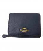 COACHコーチ）の古着「COACH 3つ折り財布」｜ネイビー