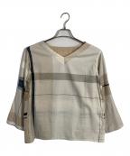 tamaki niimeタマキ ニイメ）の古着「tamaki niime 長袖カットソー」｜ホワイト×ベージュ