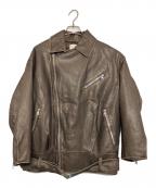 Sea Room lynnシールームリン）の古着「Sea Room Lynn (シールームリン) ECOレザーBIGライダースダブルライダースジャケット」｜ブラウン