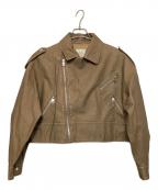 Sea Room lynnシールームリン）の古着「Vintage wash ECOレザーライダース」｜ブラウン