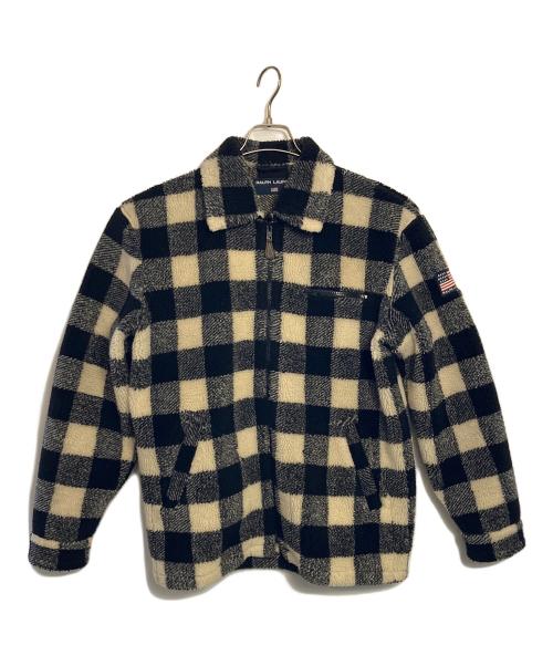 RALPH LAUREN（ラルフローレン）RALPH LAUREN (ラルフローレン) ボアジャケット ベージュ×ブラック サイズ:Mの古着・服飾アイテム