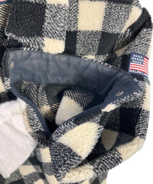 RALPH LAUREN（ラルフローレン）RALPH LAUREN (ラルフローレン) ボアジャケット ベージュ×ブラック サイズ:Mの古着・服飾アイテム