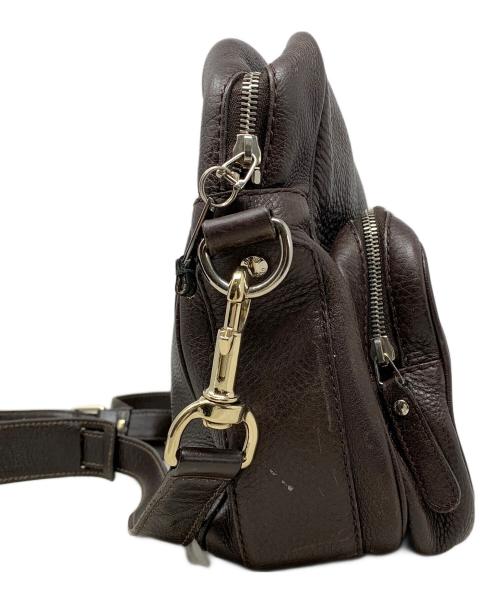 GUCCI（グッチ）GUCCI (グッチ) レザーショルダーバッグ ブラウンの古着・服飾アイテム