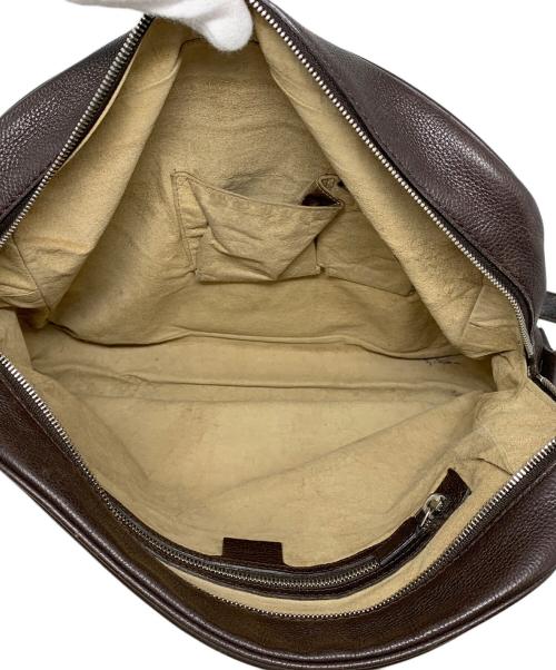 GUCCI（グッチ）GUCCI (グッチ) レザーショルダーバッグ ブラウンの古着・服飾アイテム