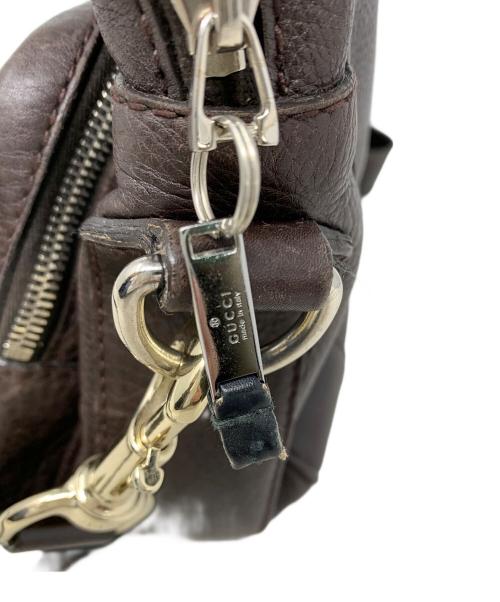 GUCCI（グッチ）GUCCI (グッチ) レザーショルダーバッグ ブラウンの古着・服飾アイテム