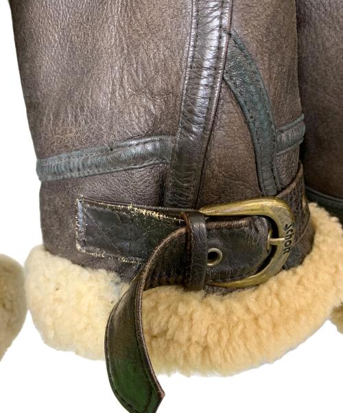 DUROJAC BY Schott（ショット）DUROJAC BY SCHOTT (ショット) B-3ムートンジャケット ブラウン×ベージュ サイズ:40の古着・服飾アイテム