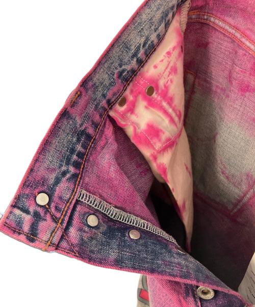 doublet（ダブレット）doublet (ダブレット) デニムパンツ ANIME HAND PAINTING DENIM PANTS ショッキングピンク サイズ:MEDIUMの古着・服飾アイテム