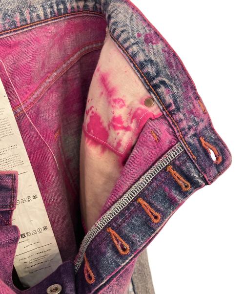 doublet（ダブレット）doublet (ダブレット) デニムパンツ ANIME HAND PAINTING DENIM PANTS ショッキングピンク サイズ:MEDIUMの古着・服飾アイテム