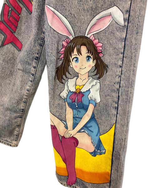 doublet（ダブレット）doublet (ダブレット) デニムパンツ ANIME HAND PAINTING DENIM PANTS ショッキングピンク サイズ:MEDIUMの古着・服飾アイテム