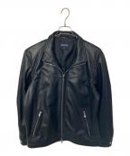 UNION STATIONユニオンステーション）の古着「UNION STATION ラムレザースタンドカラージャケット」｜ブラック