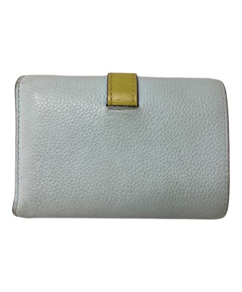 LOEWE（ロエベ）LOEWE (ロエベ) LOEWE バーティカル ウォレット スモール（ソフトグレインカーフ） 財布 スカイブルー×グリーンの古着・服飾アイテム