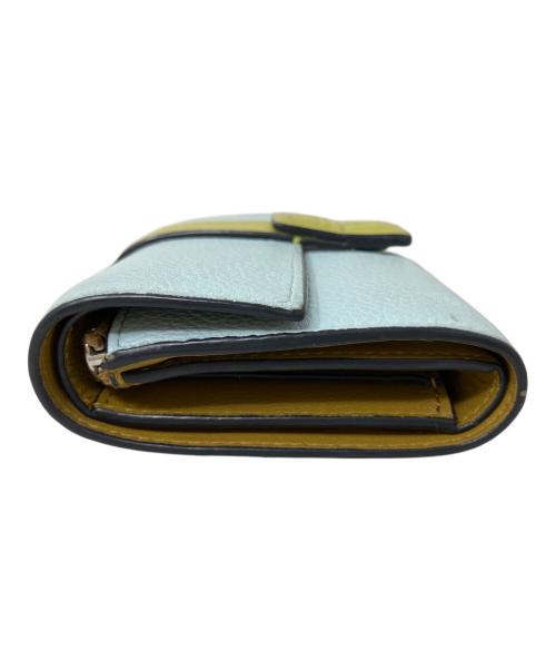 LOEWE（ロエベ）LOEWE (ロエベ) LOEWE バーティカル ウォレット スモール（ソフトグレインカーフ） 財布 スカイブルー×グリーンの古着・服飾アイテム