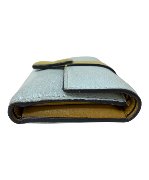 LOEWE（ロエベ）LOEWE (ロエベ) LOEWE バーティカル ウォレット スモール（ソフトグレインカーフ） 財布 スカイブルー×グリーンの古着・服飾アイテム