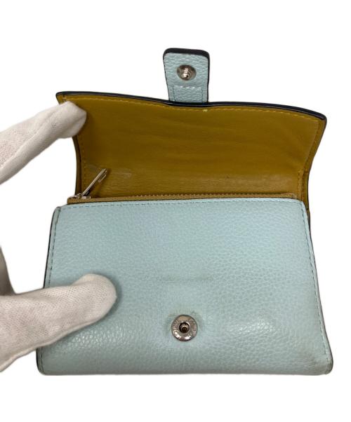 LOEWE（ロエベ）LOEWE (ロエベ) LOEWE バーティカル ウォレット スモール（ソフトグレインカーフ） 財布 スカイブルー×グリーンの古着・服飾アイテム