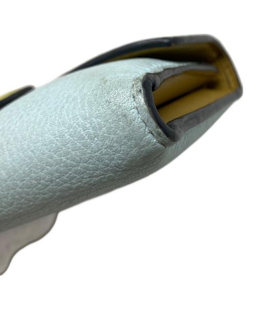 LOEWE（ロエベ）LOEWE (ロエベ) LOEWE バーティカル ウォレット スモール（ソフトグレインカーフ） 財布 スカイブルー×グリーンの古着・服飾アイテム