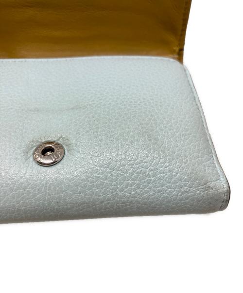 LOEWE（ロエベ）LOEWE (ロエベ) LOEWE バーティカル ウォレット スモール（ソフトグレインカーフ） 財布 スカイブルー×グリーンの古着・服飾アイテム