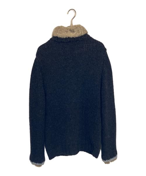 BURBERRY BLACK LABEL（バーバリーブラックレーベル）BURBERRY BLACK LABEL (バーバリーブラックレーベル) ラニットファーニットブルゾン ブラック サイズ:3の古着・服飾アイテム