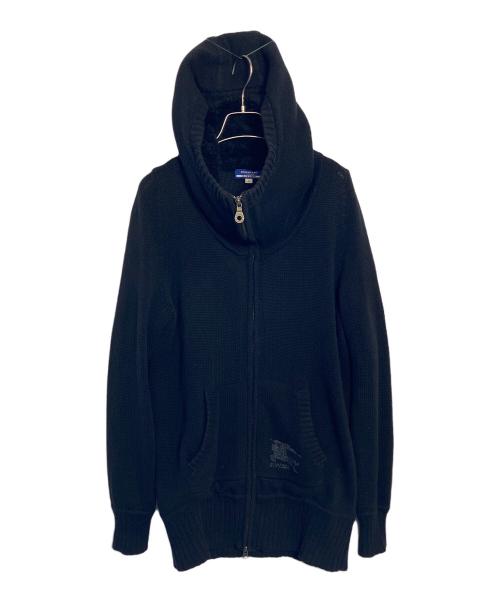 BURBERRY BLACK LABEL（バーバリーブラックレーベル）BURBERRY BLACK LABEL (バーバリーブラックレーベル) ニットパーカー ブラック サイズ:38の古着・服飾アイテム