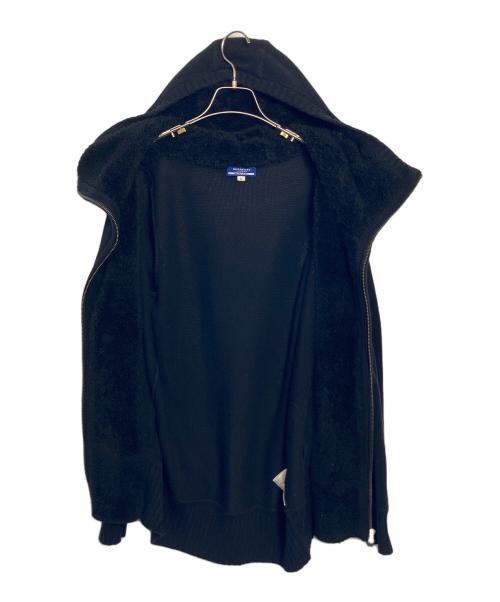 BURBERRY BLACK LABEL（バーバリーブラックレーベル）BURBERRY BLACK LABEL (バーバリーブラックレーベル) ニットパーカー ブラック サイズ:38の古着・服飾アイテム