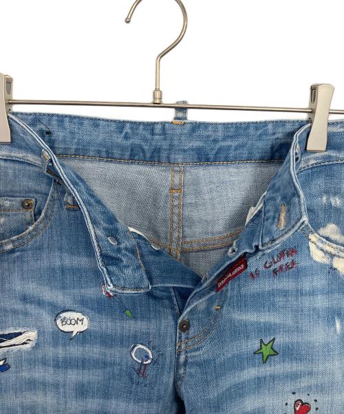DSQUARED2（ディースクエアード）DSQUARED2 (ディースクエアード) ダメージ加工デニムパンツ ネイビー サイズ:42の古着・服飾アイテム