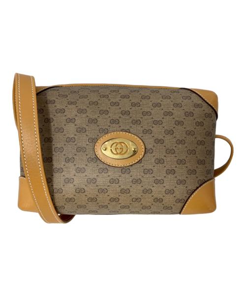 GUCCI（グッチ）GUCCI (グッチ) GUCCI GG ニショルダーバッグ ブラウン×グレーの古着・服飾アイテム